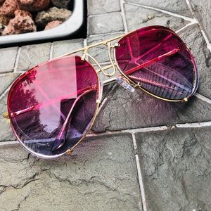 Pink and Blue Ombré Aviator Sunglasses